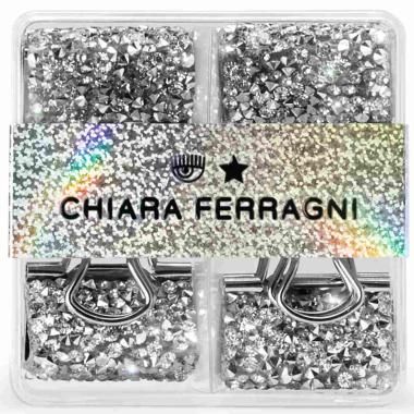 Pigna - molla fermacarte double clips con strass chiara ferragni set 4 pz