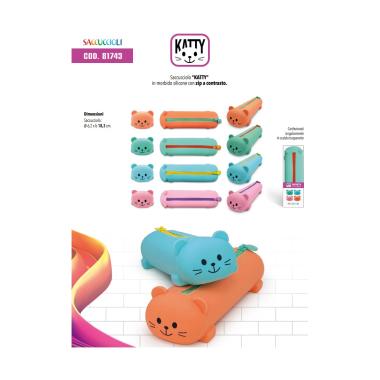 Saccucciolo katty in morbido silicone con zip a contrasto