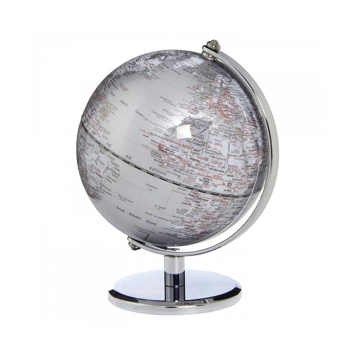 Mini-mappamondo gagarin pastel blue Ø130mm / alt.170mm, silver