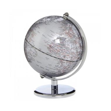 Mini-mappamondo gagarin pastel blue Ø130mm / alt.170mm, silver