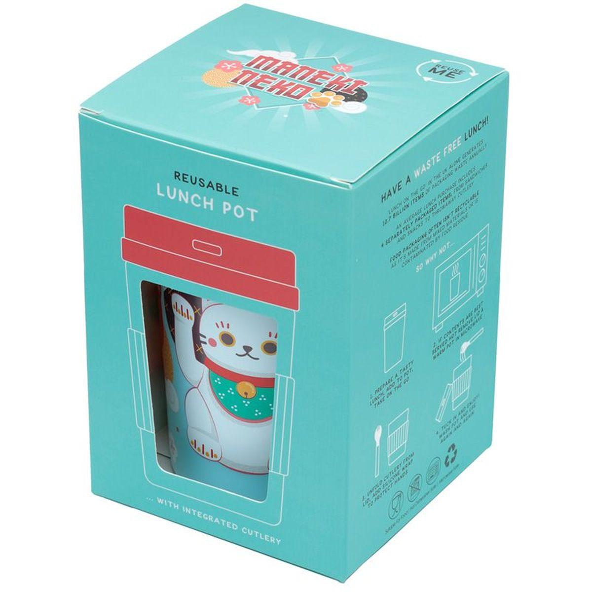Contenitore con posate 500ml - gatto maneki neko