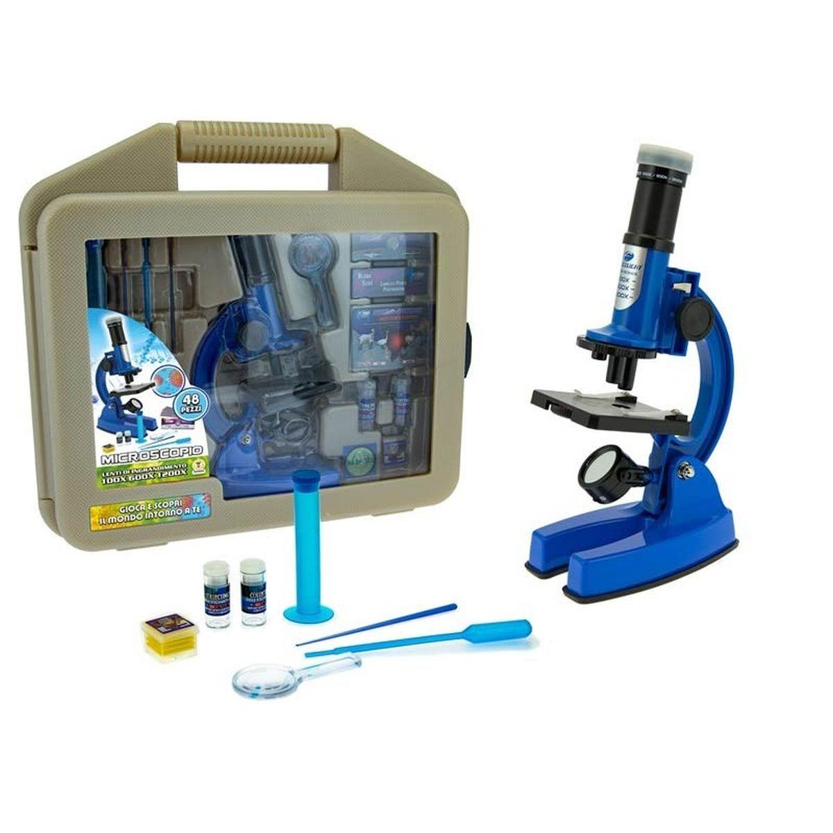 Valigetta con microscopio in metallo - zoom - 48 pz