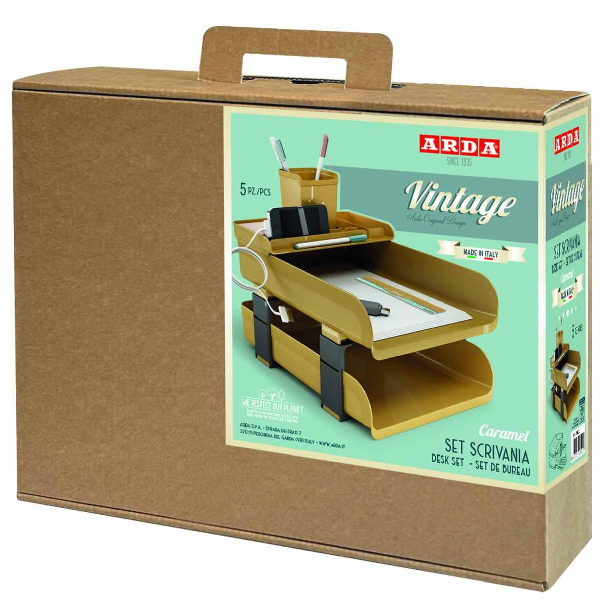 Arda vintage - set scrivania 5 pz