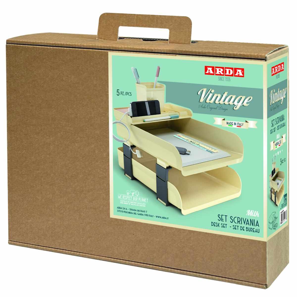 Arda vintage - set scrivania 5 pz