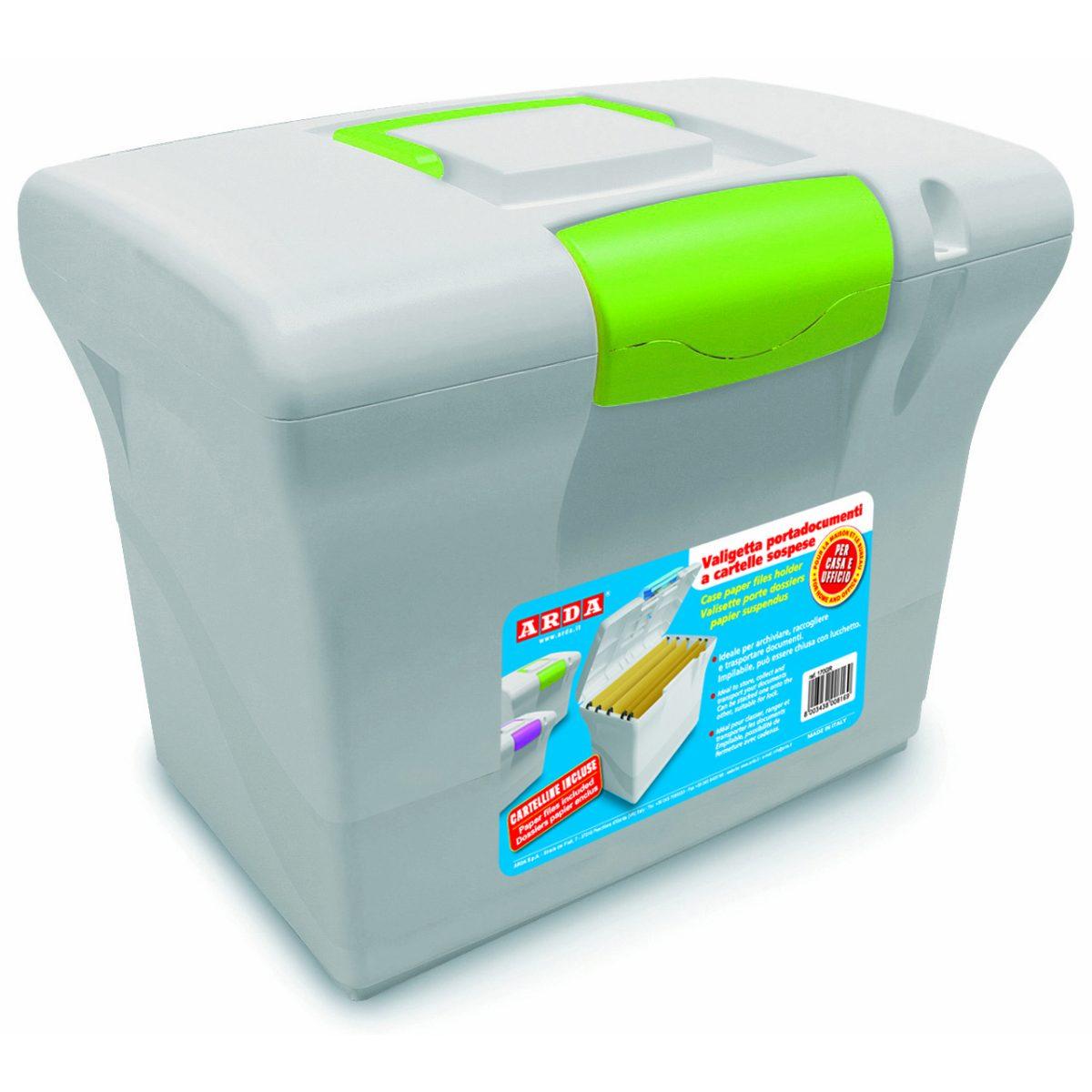 Arda - valigetta grigia con 5 cartelline 33 cm incluse