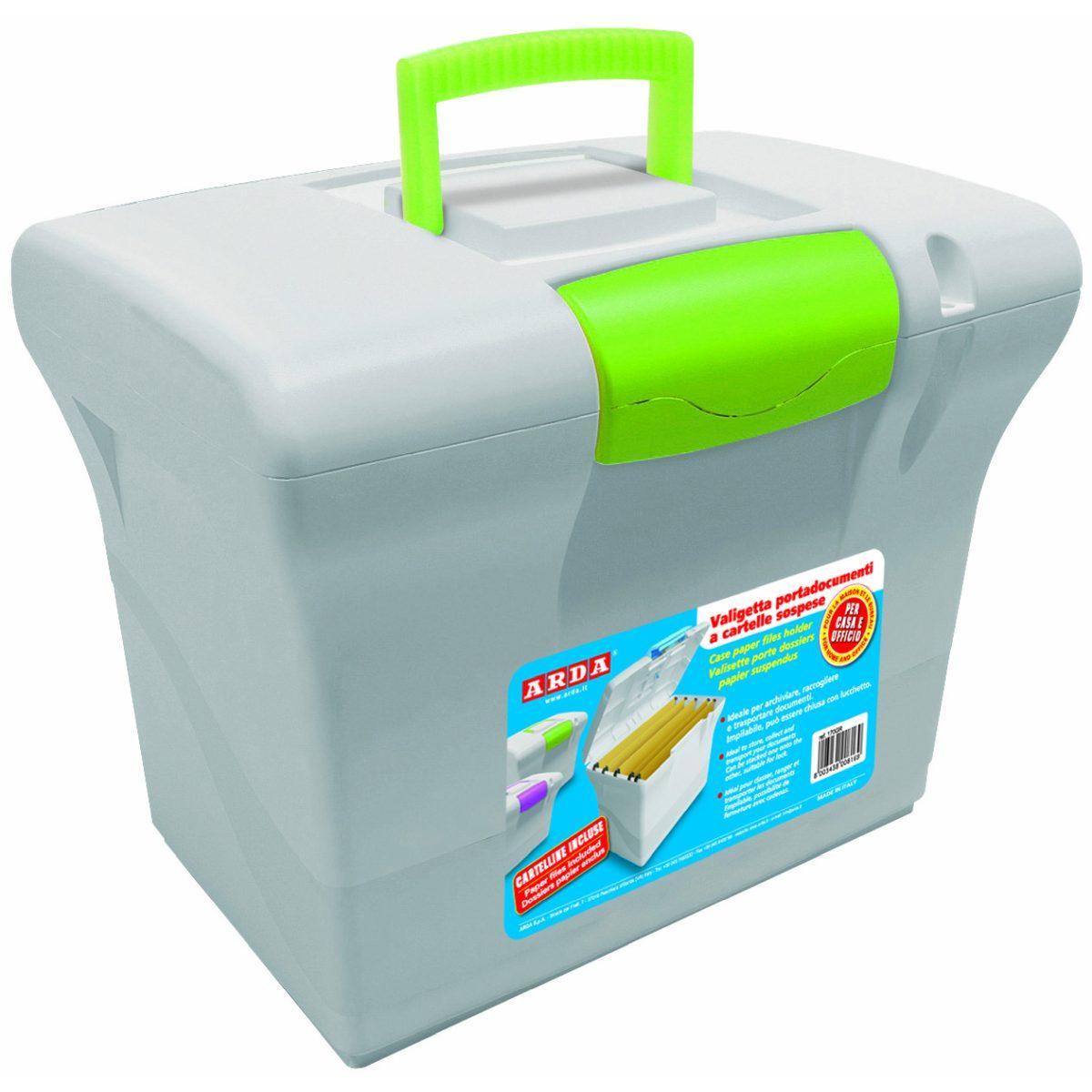 Arda - valigetta grigia con 5 cartelline 33 cm incluse