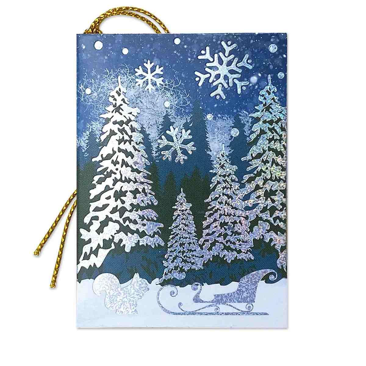 Lebez segnapacchi natale in cartoncino effetto iridescente - set da 4 pz