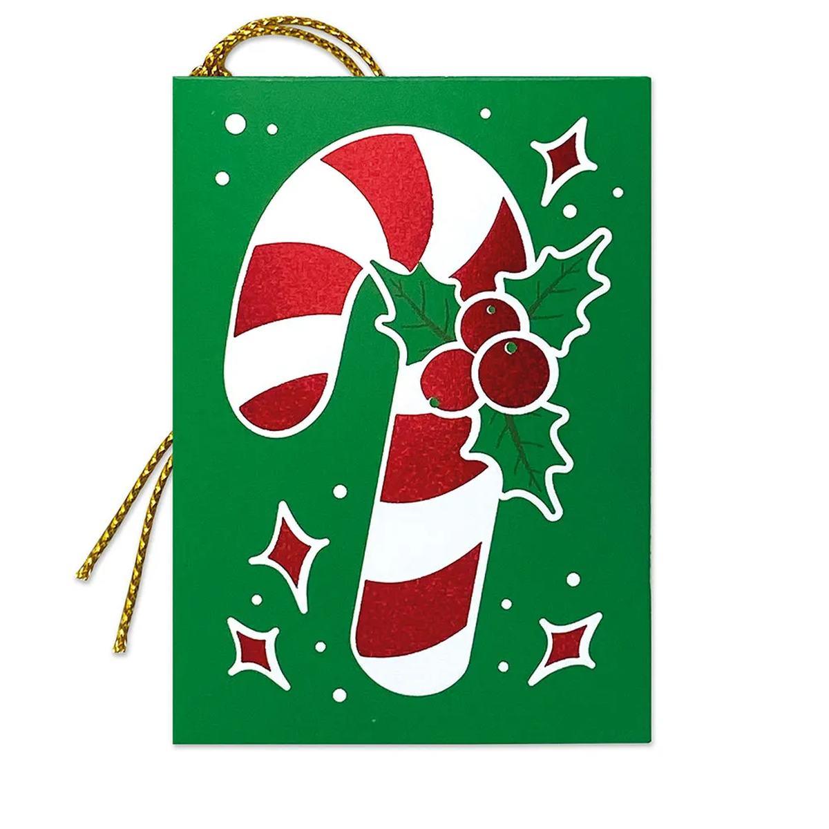 Lebez segnapacchi natale in cartoncino effetto iridescente - set da 4 pz