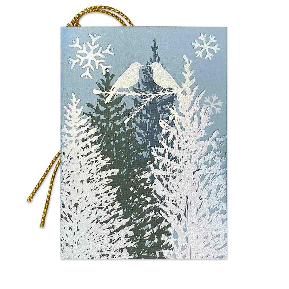 Lebez segnapacchi natale in cartoncino effetto iridescente - set da 4 pz