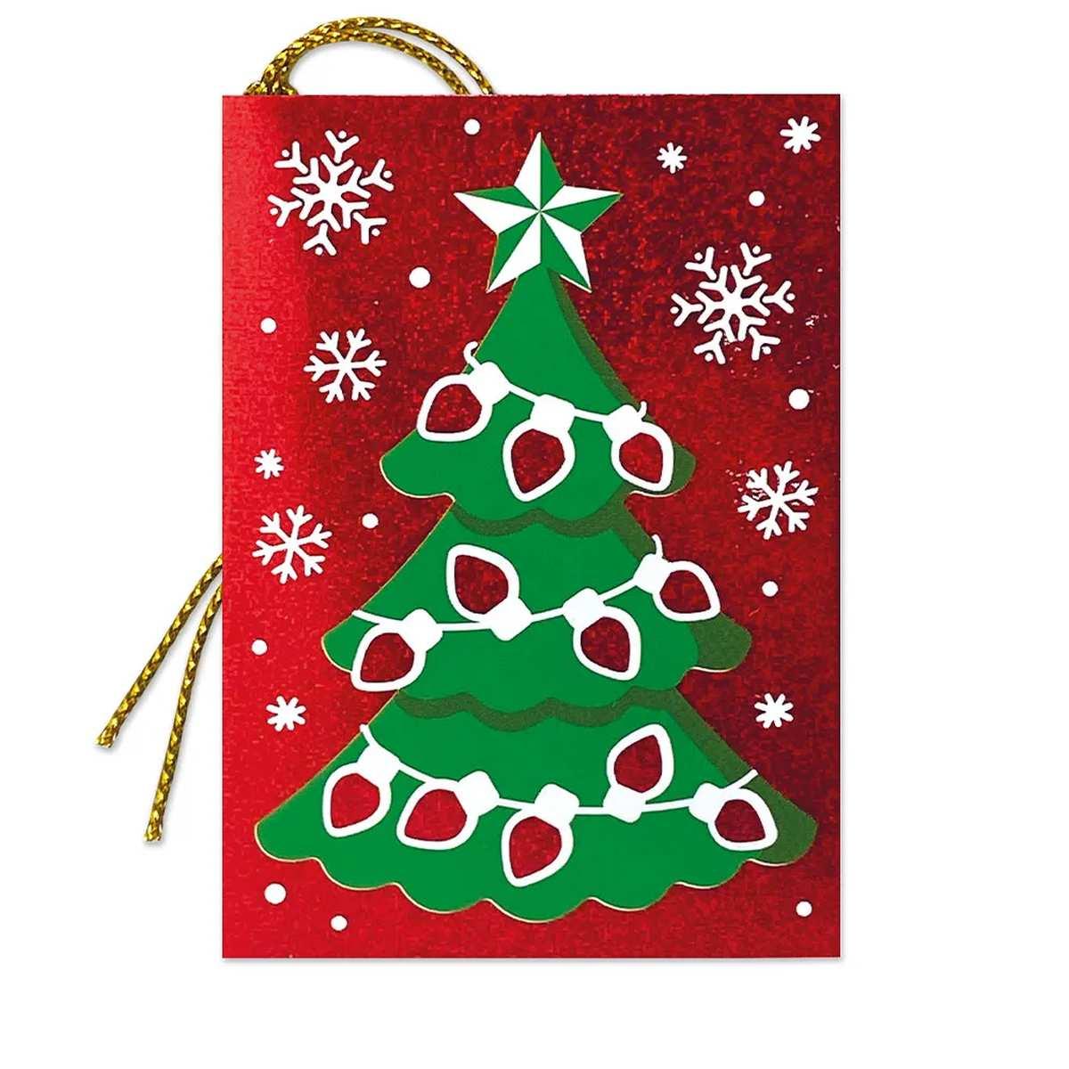 Lebez segnapacchi natale in cartoncino effetto iridescente - set da 4 pz