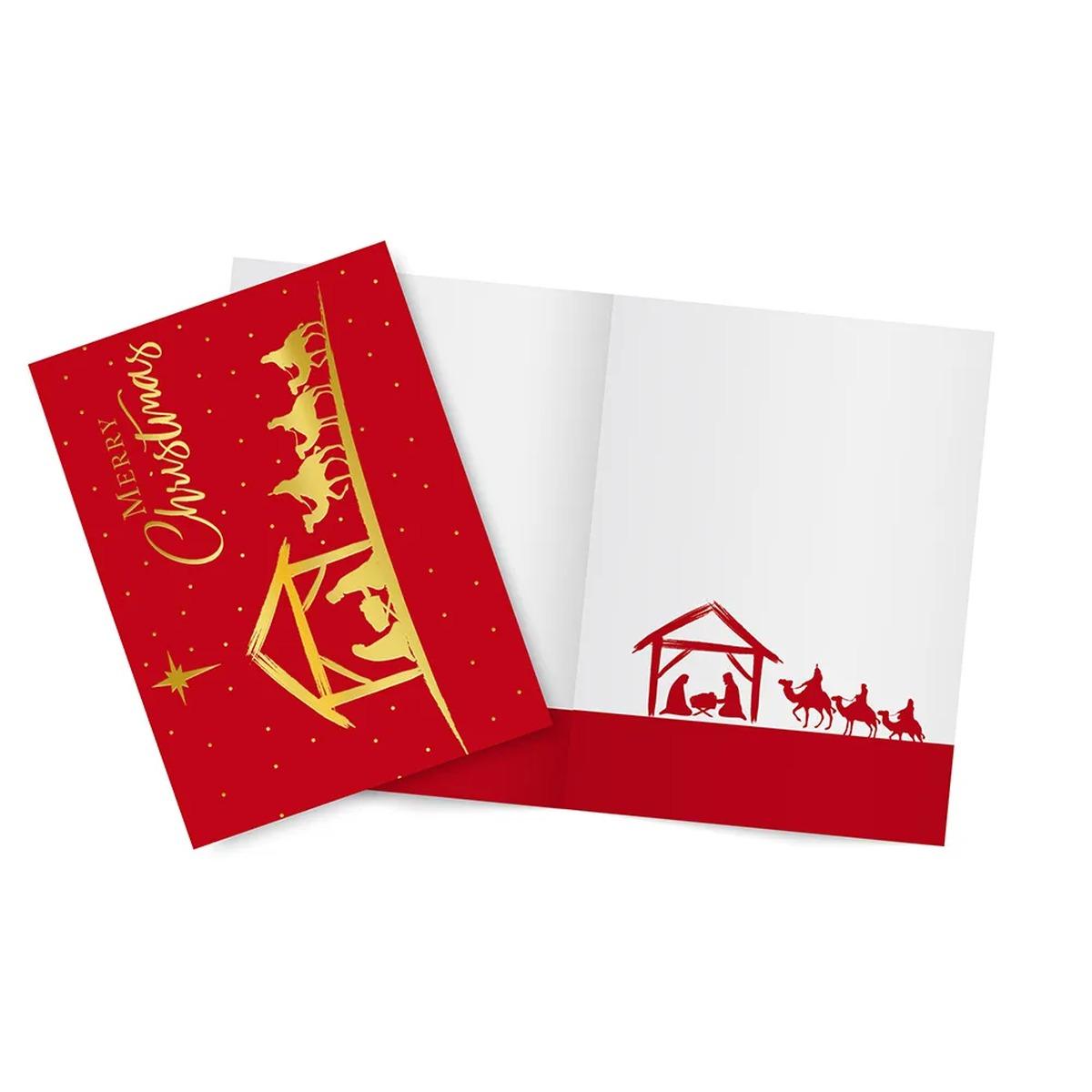 Biglietto natale con particolari dorati completo di busta