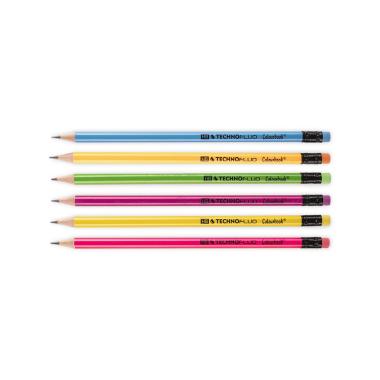 Matita hb technofluo con gomma