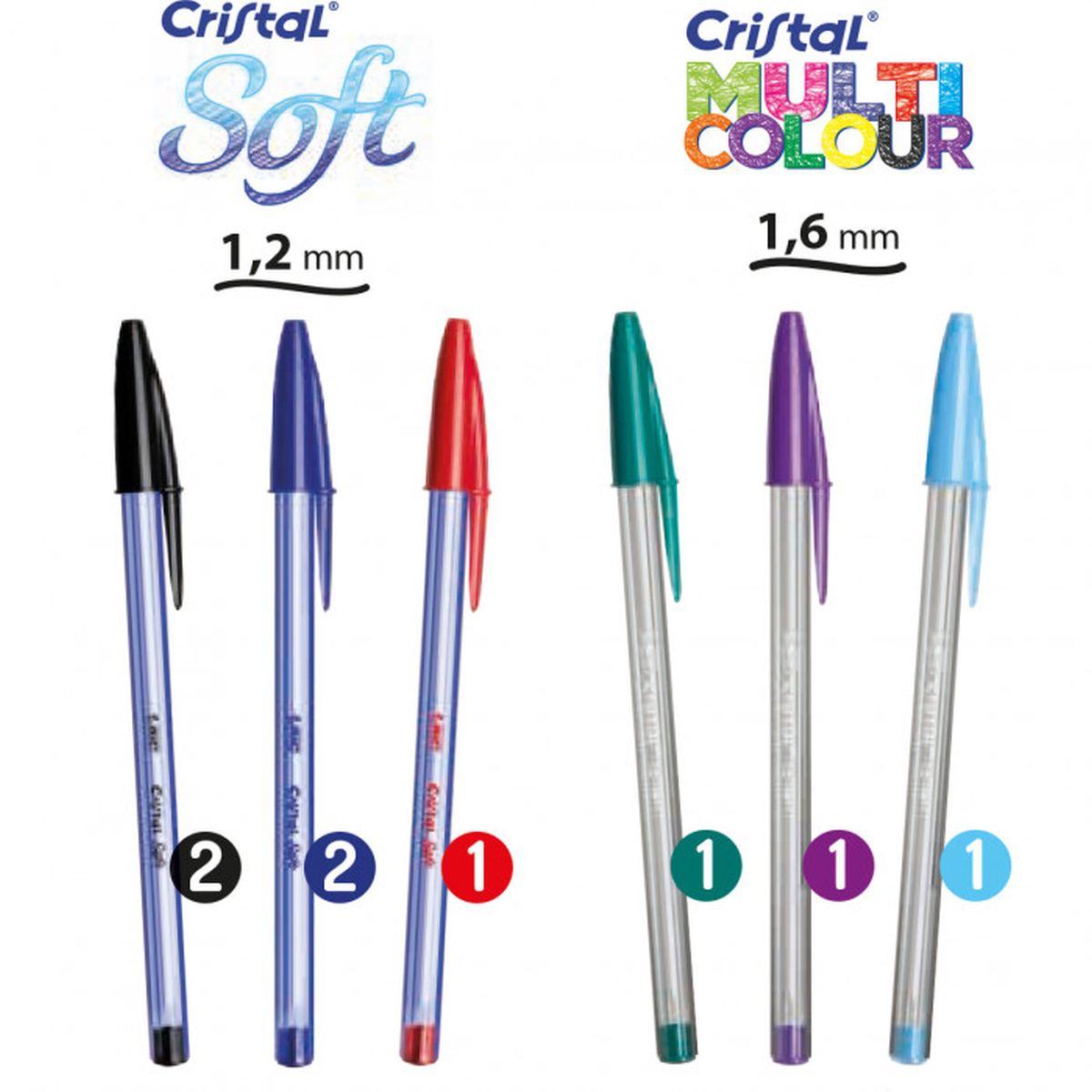 Bic - astuccio latta con 20 penne sfera cristal modelli assortiti