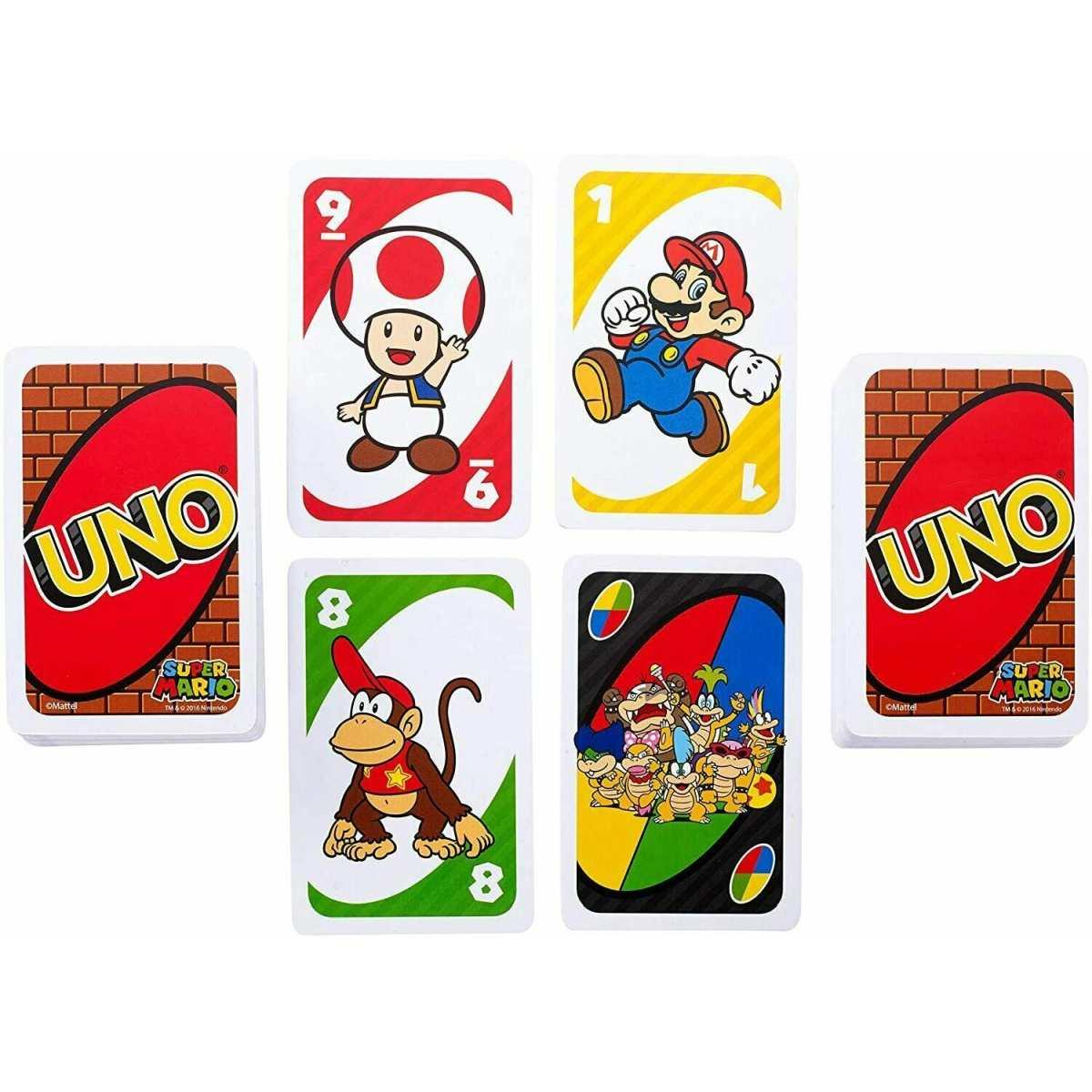 Mattel - gioco di carte - uno super mario drd00