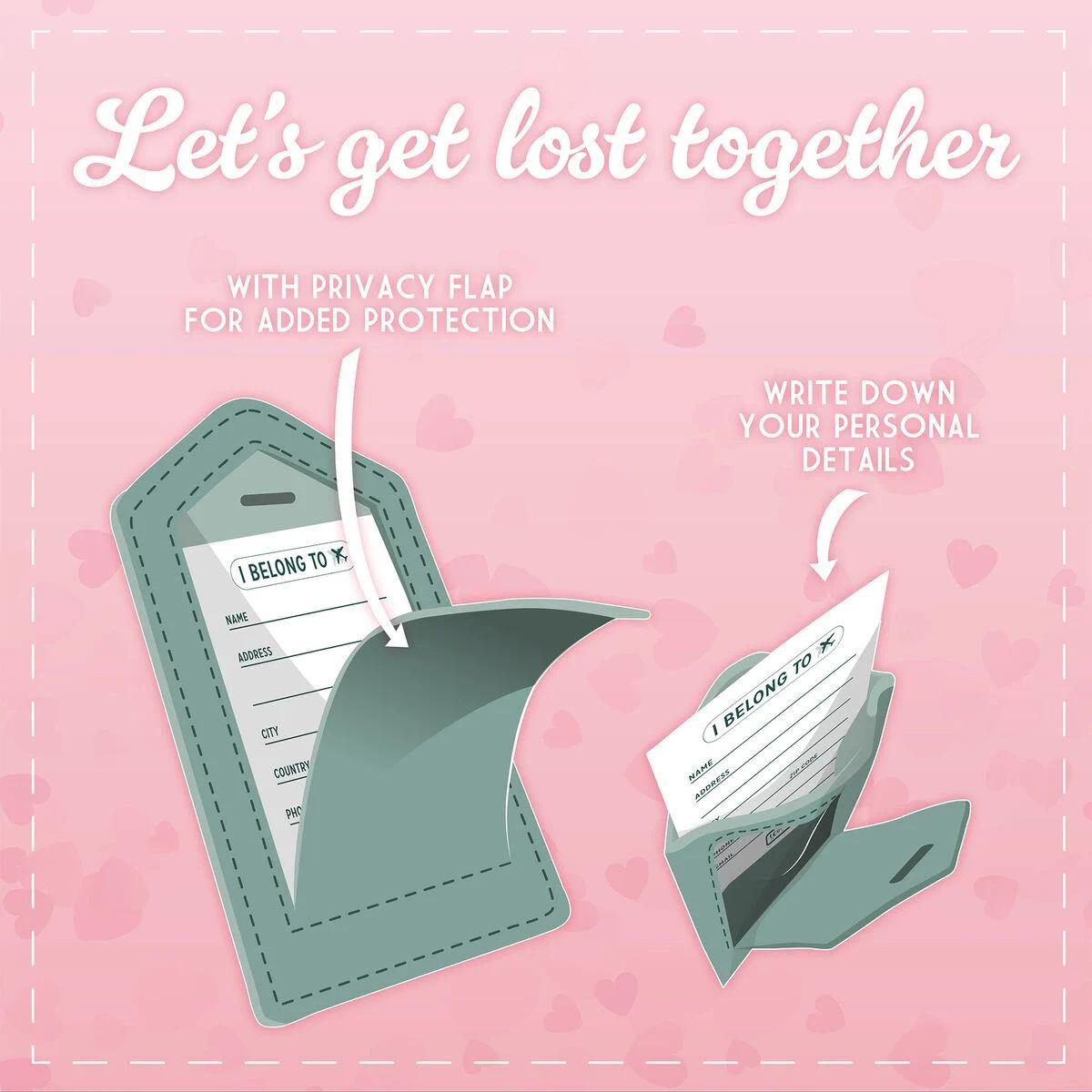 Legami - set of 2 luggage tags - let's get lost together