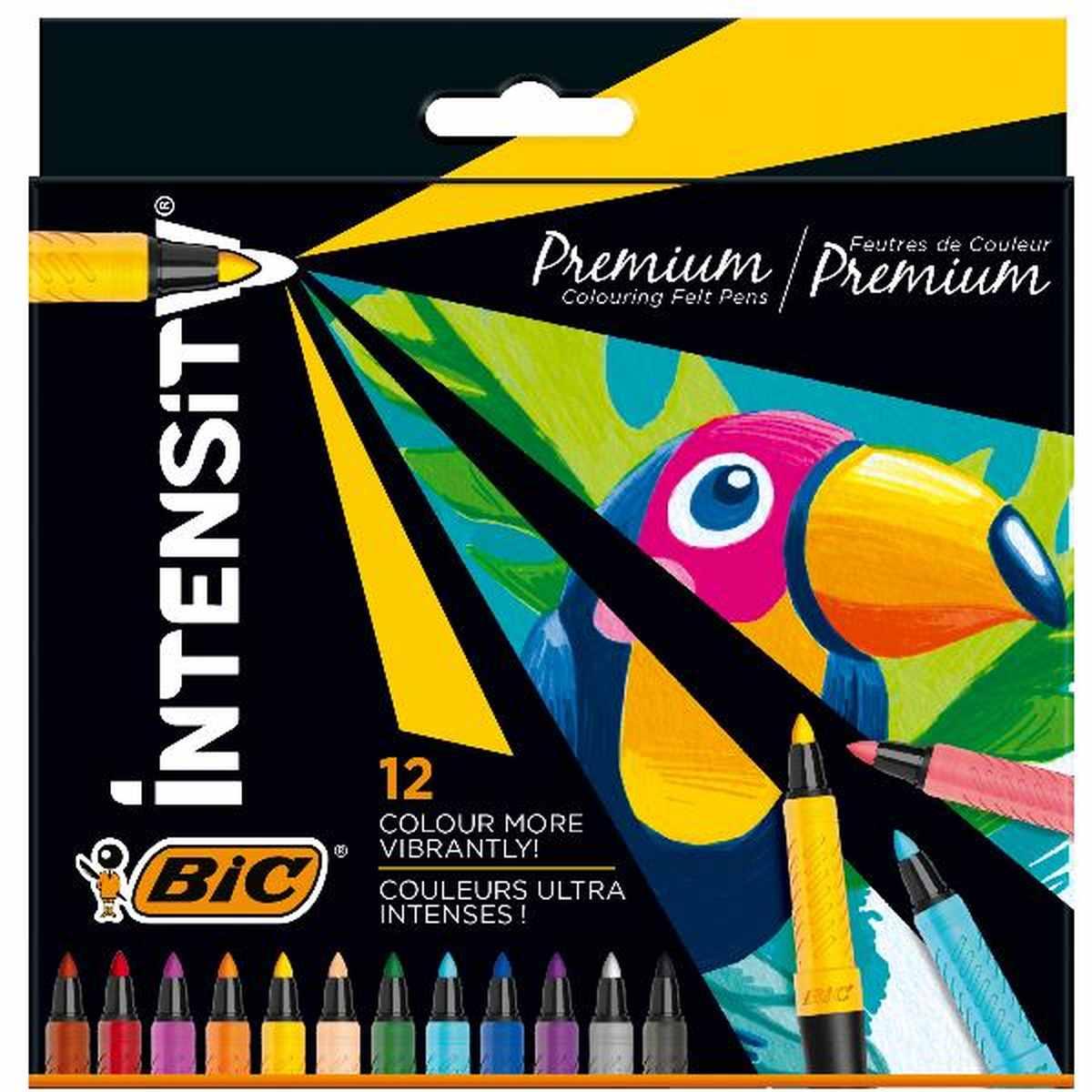 Bic intensity pennarelli premium grip - 12 pz