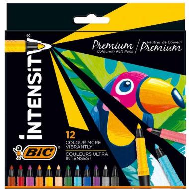 Bic intensity pennarelli premium grip - 12 pz