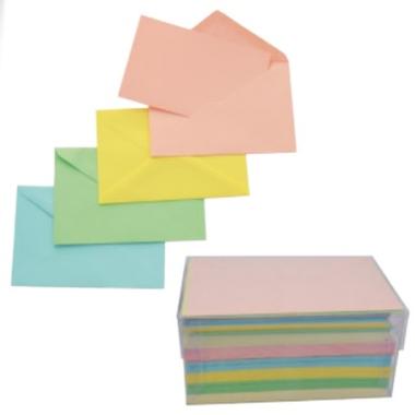 Buste con biglietto pastello - formato 9 (14 x 9 cm) - 100 +100 pz