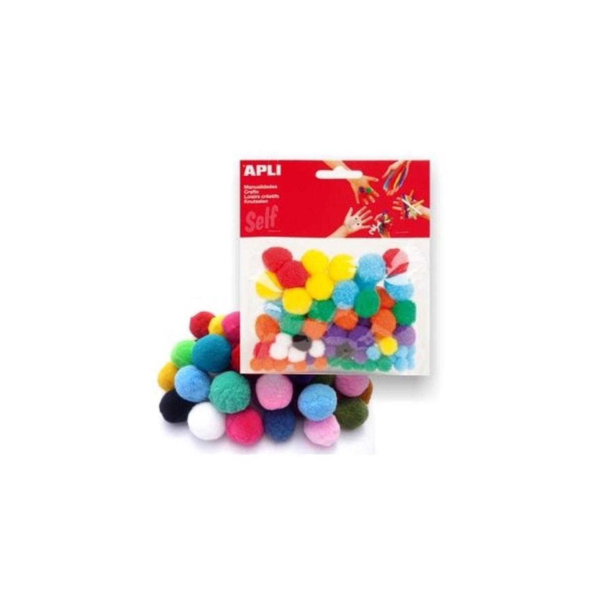 Apli pon pon colorati assortiti - 78 pz