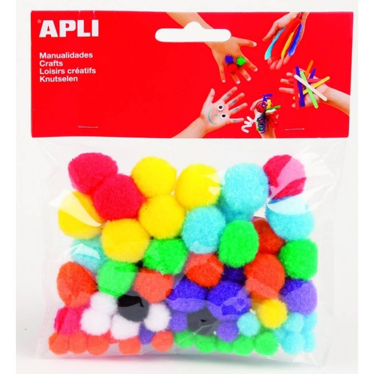 Apli pon pon colorati assortiti - 78 pz