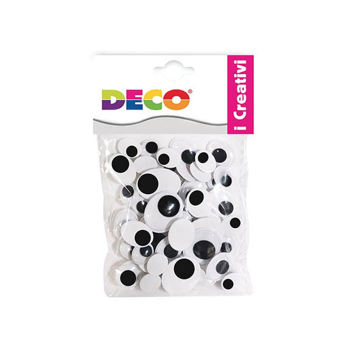 Deco - occhietti mobili adesivi - ovale - assortiti - 50 pz