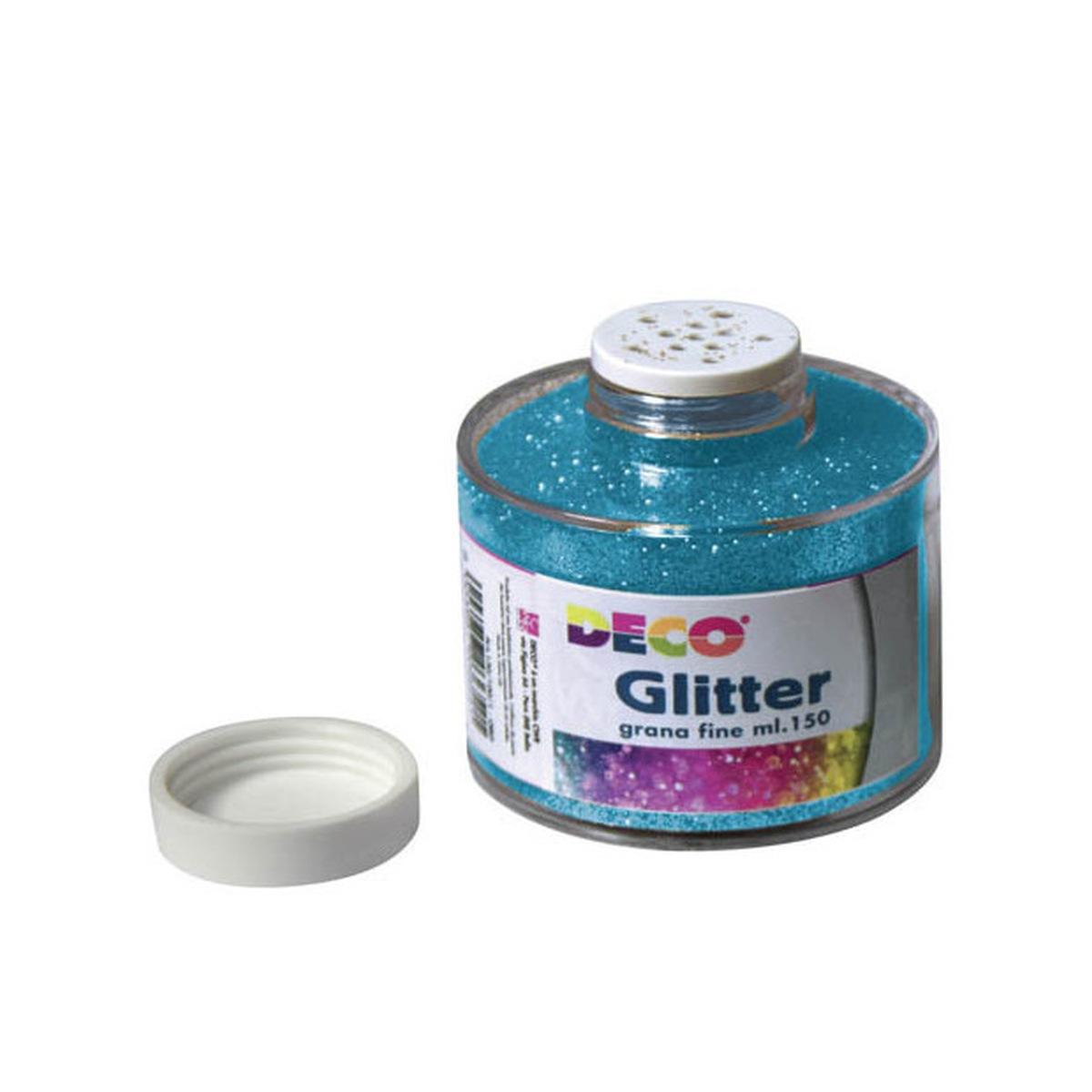 Deco - glitter grana fine in barattolo con tappo dosatore - 150 ml