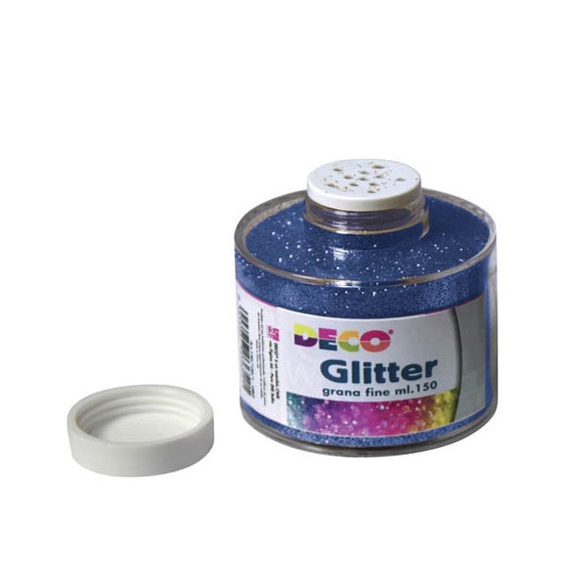 Deco - glitter grana fine in barattolo con tappo dosatore - 150 ml