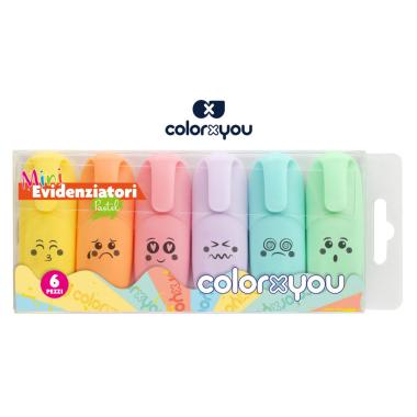 Colorxyou - evidenziatore mini pastel 6 pz