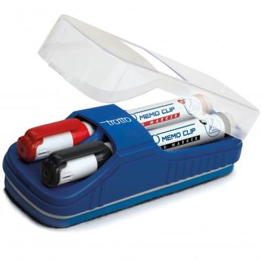 Set 2 tratto memo clip + cancellino magnetico