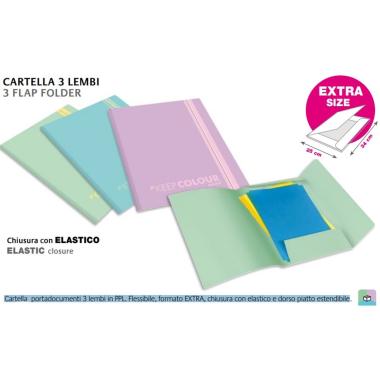 Arda - cartella portadocumenti 3 lembi in ppl - colore pastello