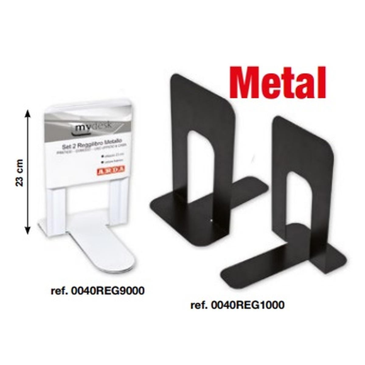 Arda set 2 reggilibri in metallo verniciato