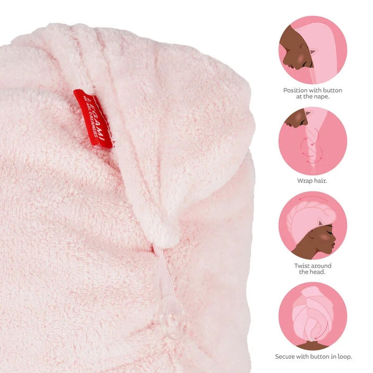 Legami asciugamano per capelli a turbante - love my hair