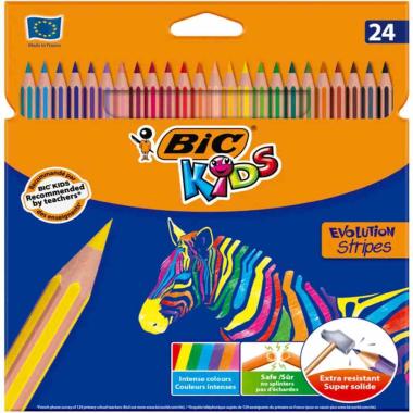 Bic kids pastelli colorati evolulution stripes - 24 pz