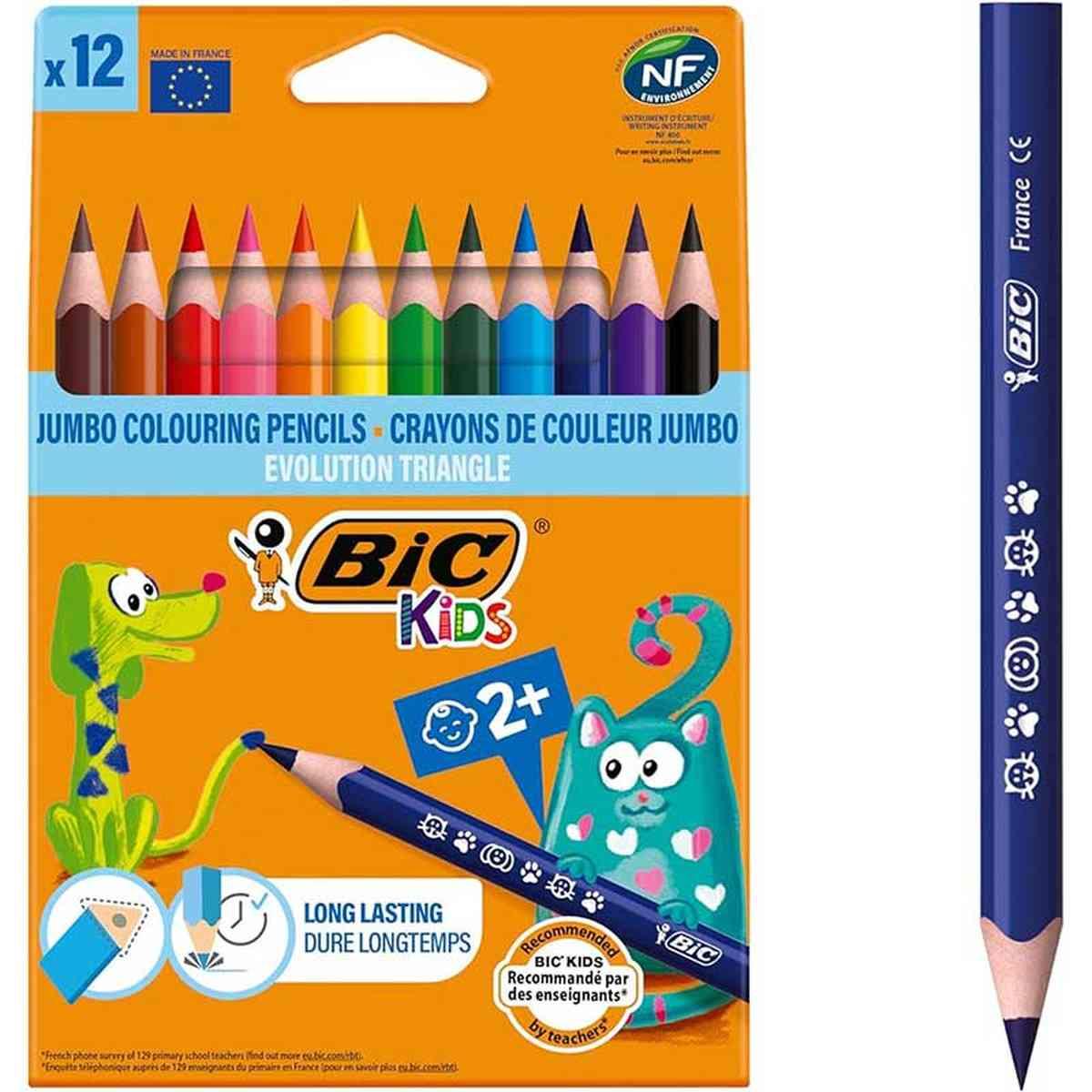 Bic kids pastelli jumbo evolution triangle - 12 pz