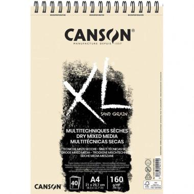 Canson - album disegno spirale - xl sand grain naturale - a4 - 40 ff - 160gr
