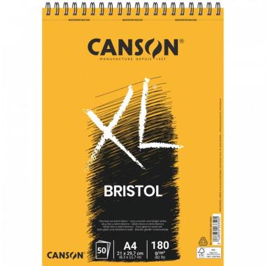Canson - album spirale xl bristol - liscia - a4 - 180 gr 50 fg