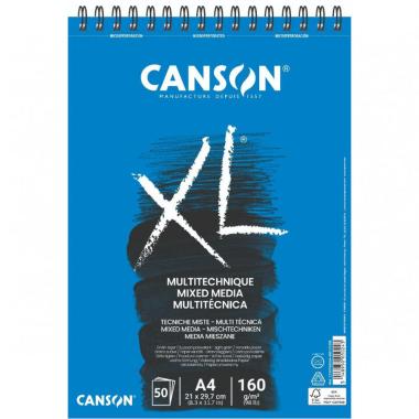 Canson - album disegno xl mixed media - grana leggera - a3 - 160 gr - 30 fg