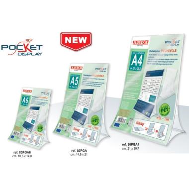 Arda - portadepliant pieghevole salvaspazio in pet - a5