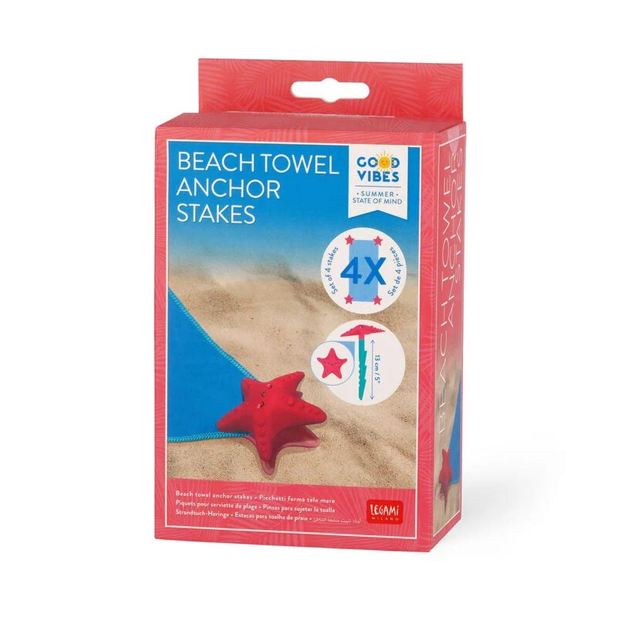 Legami - set di 4 picchetti ferma telo mare - beach towel anchor stakes