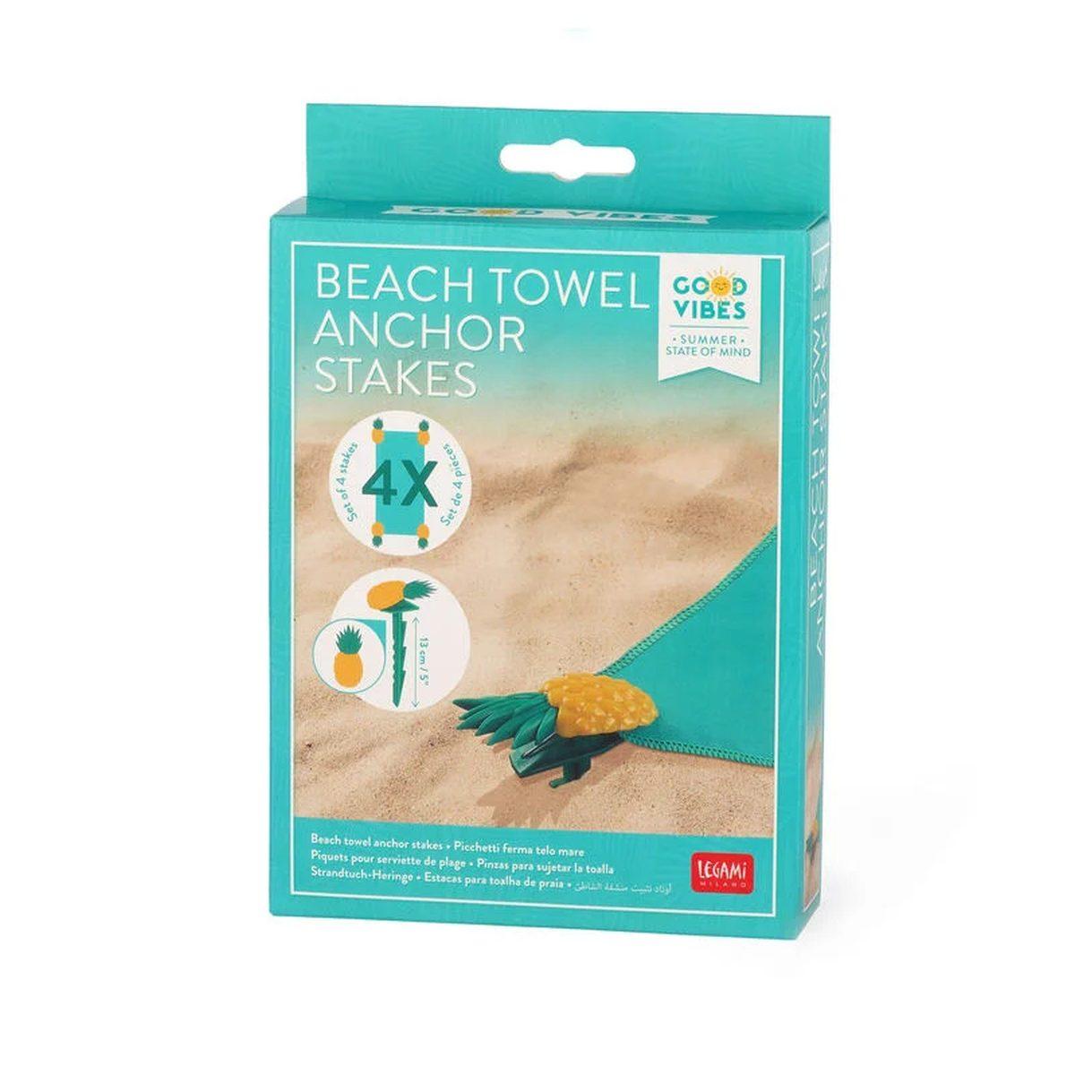 Legami - set di 4 picchetti ferma telo mare - beach towel anchor stakes