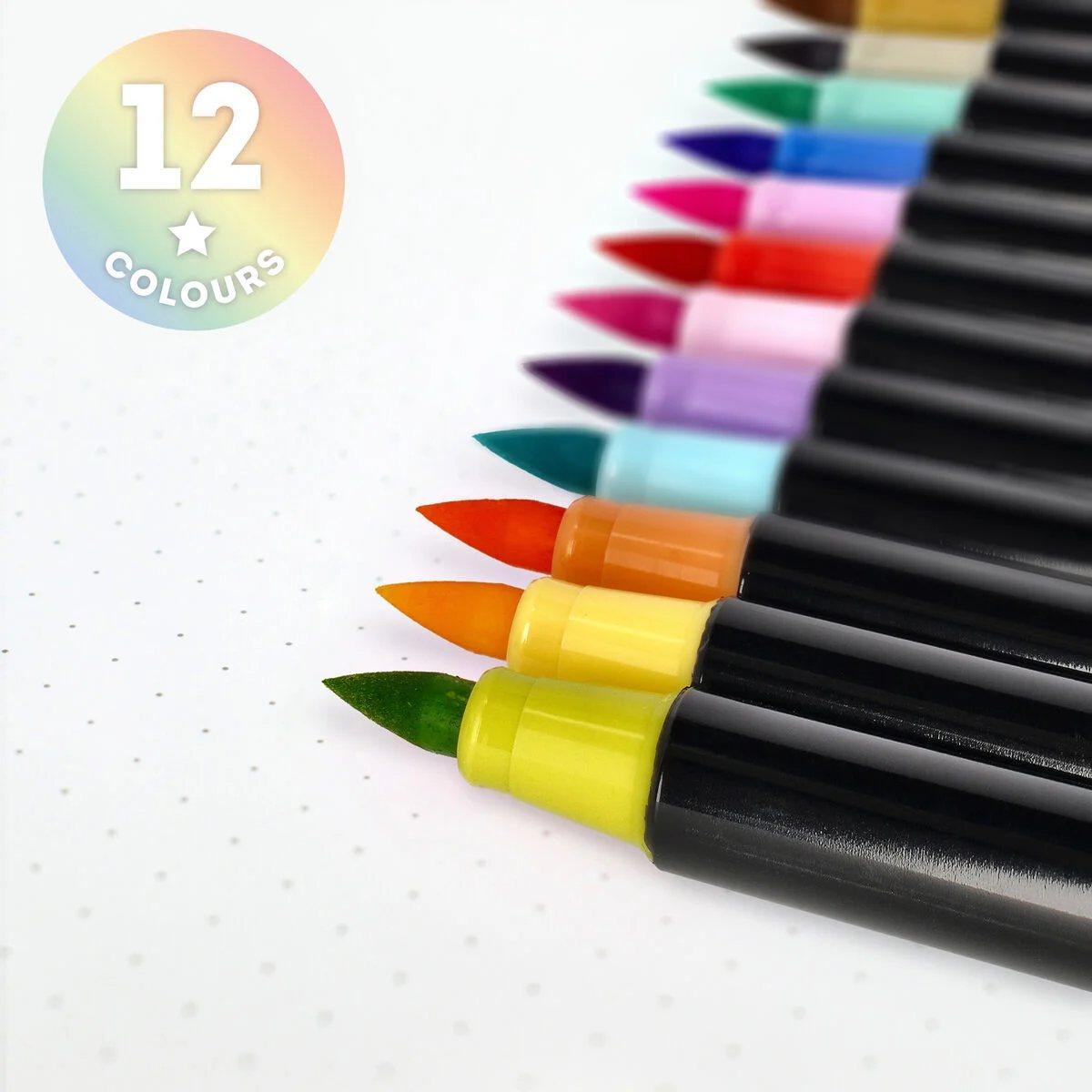 Legami - set di 12 pennarelli con punta pennello - brush markers