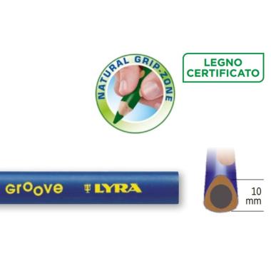 Lyra groove graphite - matitone di grafite ergonomica triangolare - gradazione b