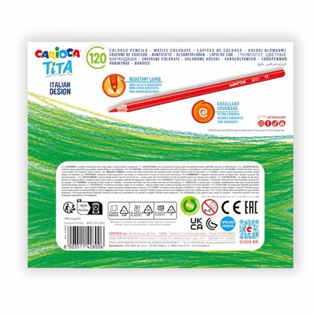 Carioca matite colorate tita in valigetta trasparente 120 pz