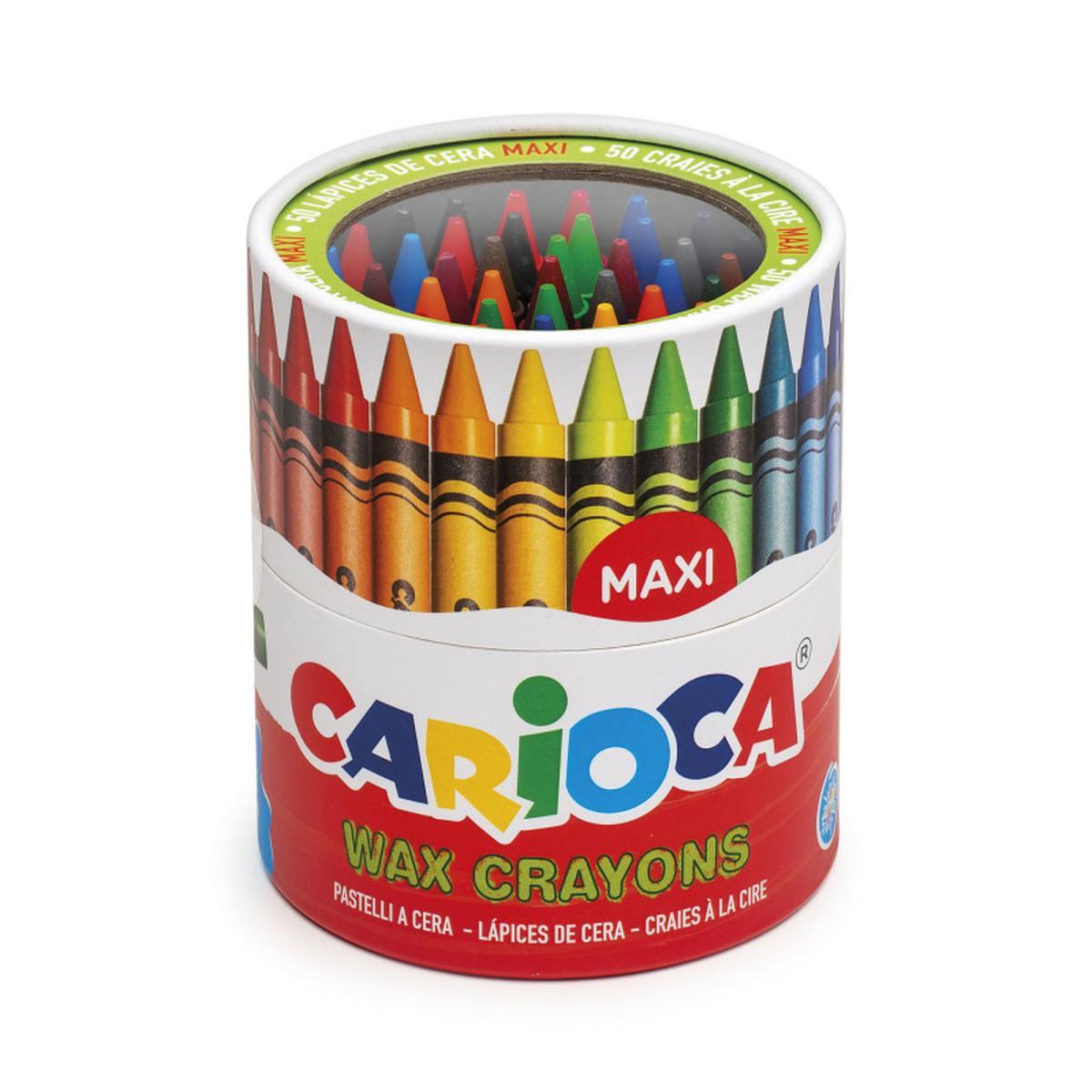 Carioca wax crayons maxi - pastelli a cera maxi - 50 pz