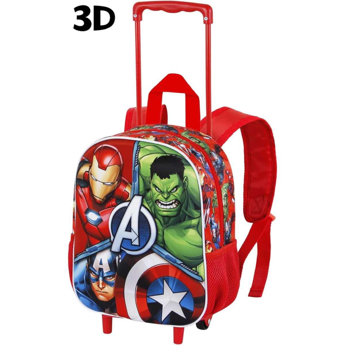 Zaino trolley asilo 3d - 34 x 26 x 13 cm - avengers