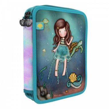 Santoro  double filled pencil case - astuccio 2 zip gorjuss