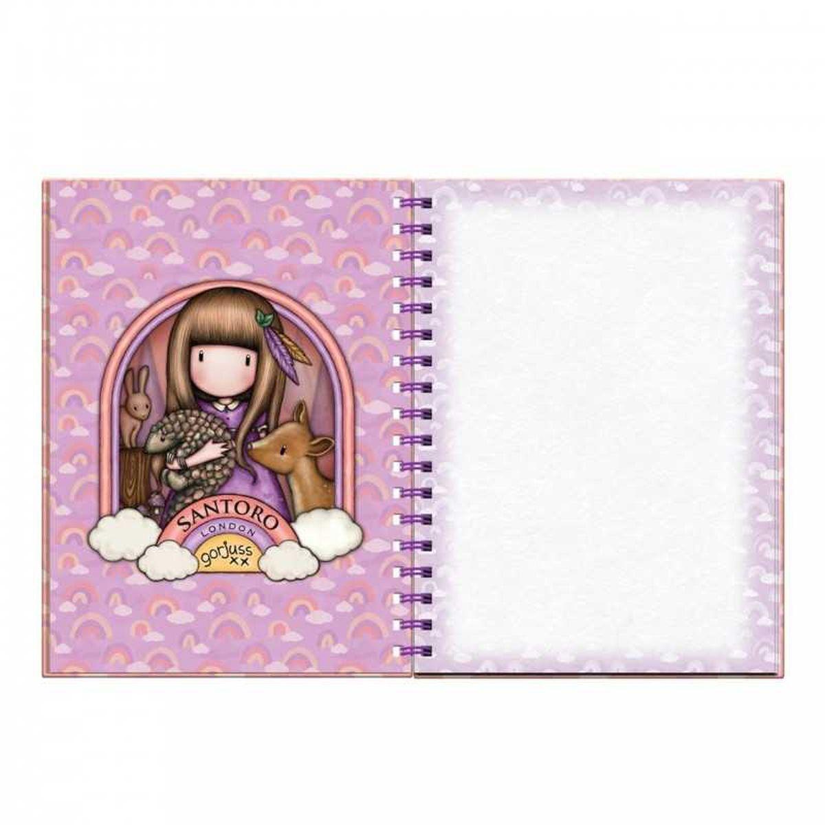 Santoro notebook con stationery - taccuino spiralato e due biro - gorjuss