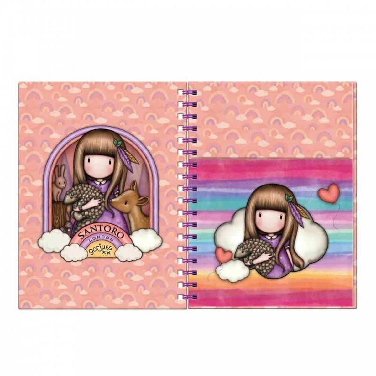 Santoro notebook con stationery - taccuino spiralato e due biro - gorjuss