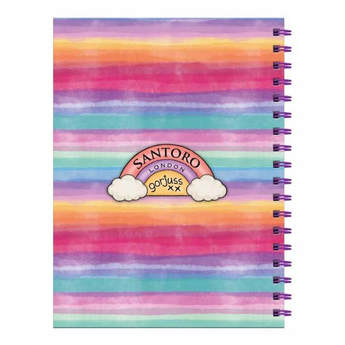 Santoro notebook con stationery - taccuino spiralato e due biro - gorjuss