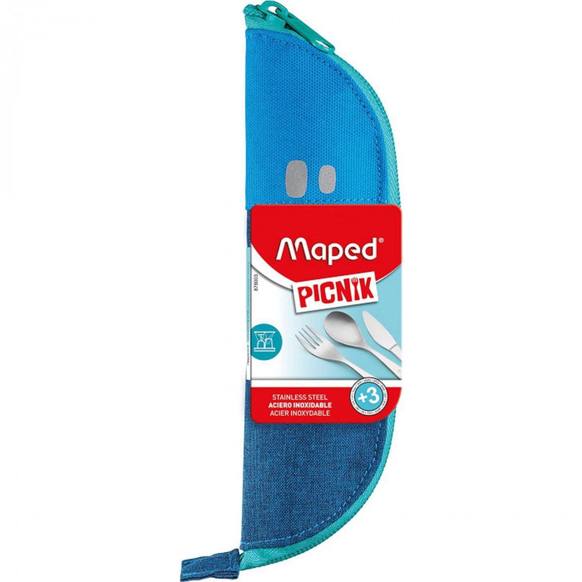 Maped picnik kit 3 posate acciaio con astuccio blu concept